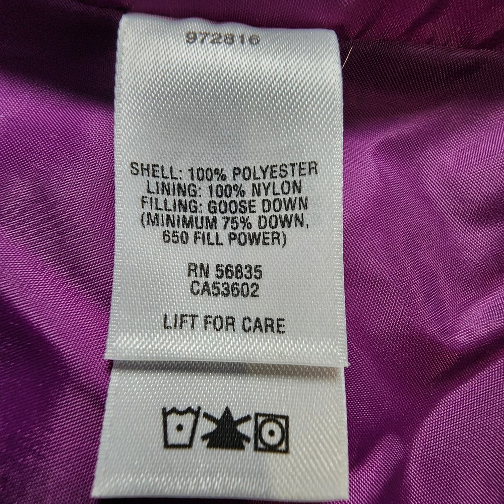 Cabelas Goose Down 650 Puffer Vest Women's Black And Purple Size‎ S Petite - Picture 7 of 10